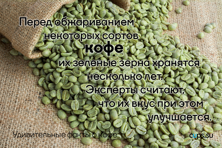 зеленые зерна кофе хранятся несколько лет